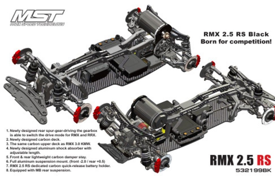 Cars/Tanks MST Mst Rmx 2.5 Rs Black 1/10 Rwd Drift Car Kit [532199Bk]