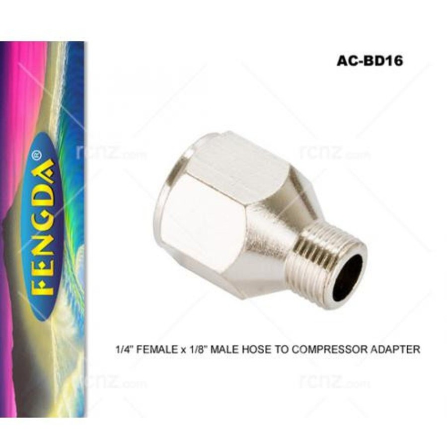 Paint Brushes, Airbrushes & Compressors | Accessories Feng Da Fengda Ac-Bd16 Adapter For Ac Guns 1/4" To 1/2" Compressor