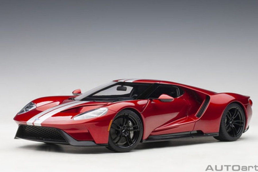 Model & Die-Cast AUTOart Auto Art 1/18 72943 Ford Gt 2017 (Liquid Red With Silver Stripes)