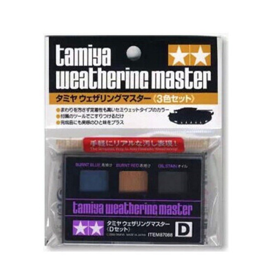 Thinner, Cleaner & Other | Accessories Tamiya Tamiya Weathering Pastel D Set (Burnt Blue, Burnt Red, Oil Stain) [87088]