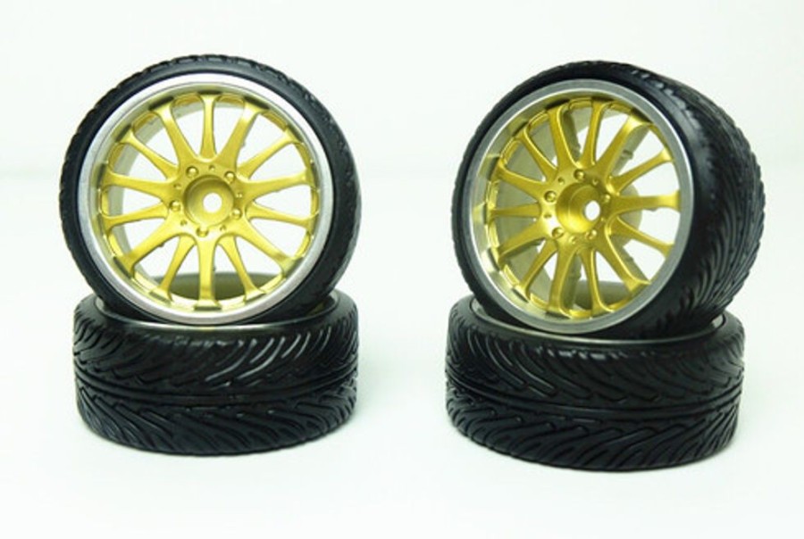 Rim & Tyre | Parts CS model Cs Model 1: 10 Scale Tyre & Rim 4Pcs Ty-028+5049G 3Mm Offset Wheels