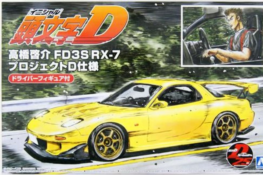 Cars | Model & Die-Cast Aoshima Aoshima - 1/24 Keisuke Takahashi Fd3S Rx-7 Project D Specifications W/Driver Figure