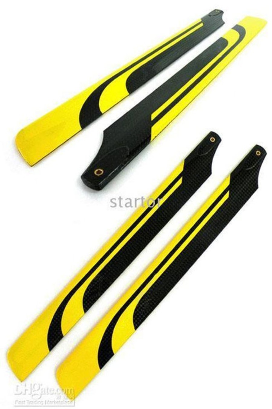 Rc Helicopter Blade | Parts KDS Kds Top End Carbon Fiber Blade 1193-3 Yellow