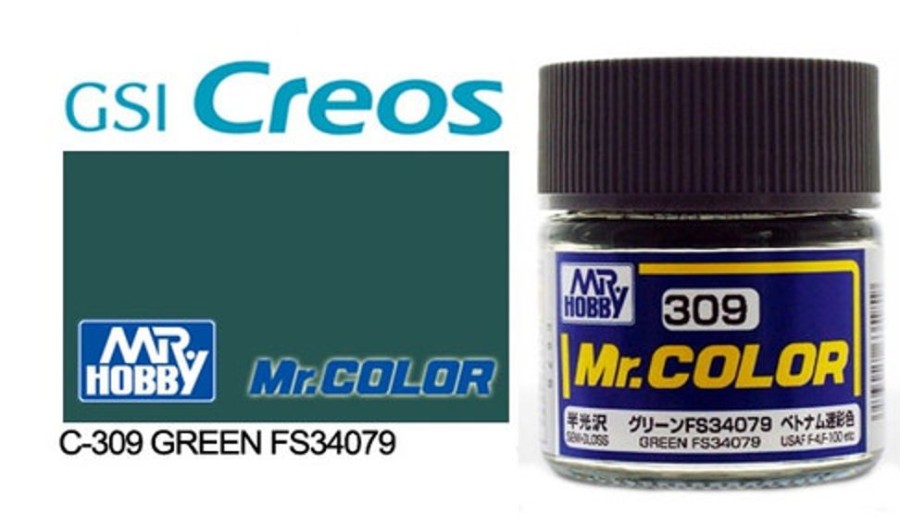 Mr. Hobby Paint | Accessories Mr Hobby Gunze - C309 Mr Color Semi Gloss Green Fs34079