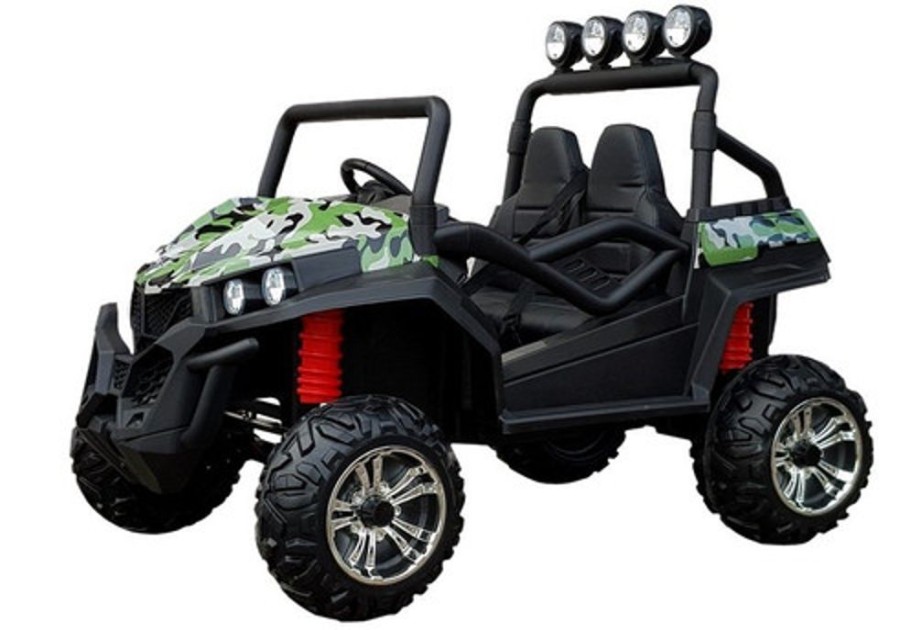 Ride On Softsunshine New Painted Military Polaris Style 4 Wheels Drive Ride On Two Seats W/ Rubber Tyres