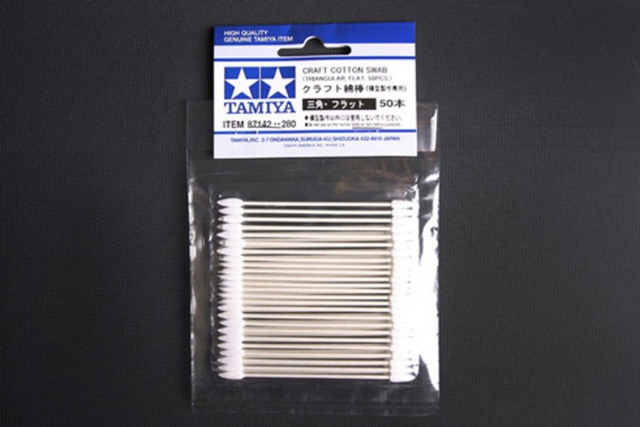 Thinner, Cleaner & Other | Accessories Tamiya Tamiya-Craft Cotton Swab (Triangular, Flat, 50Pcs.) [87142]