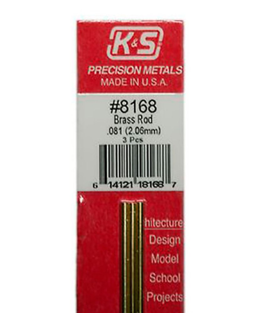 Brass | Accessories K&S K&S Brass Rod .081" X 12" #8168