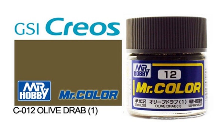 Mr. Hobby Paint | Accessories Mr Hobby Gunze - C012 Mr Color Semi Gloss Olive Drab 1