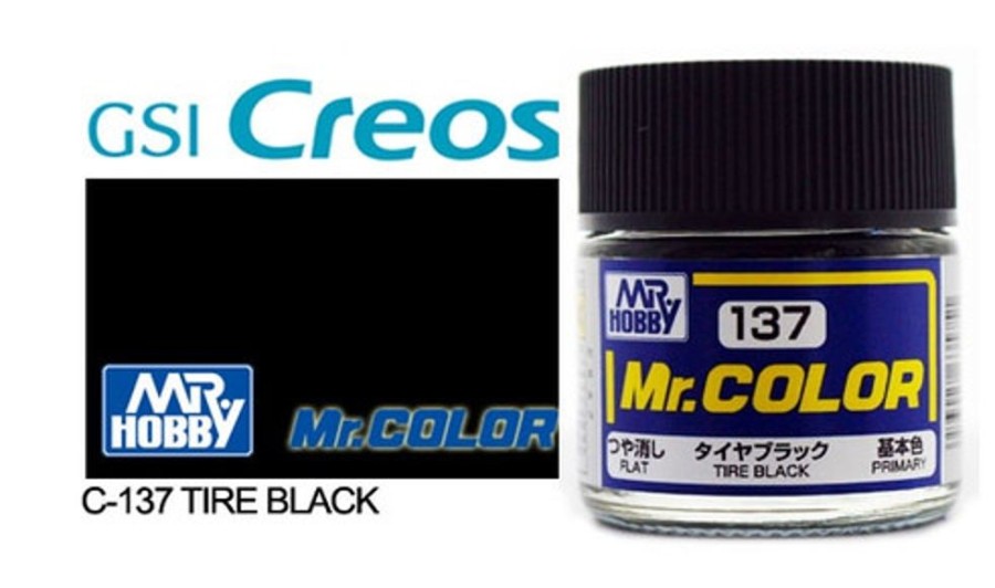 Mr. Hobby Paint | Accessories Mr Hobby Gunze - C137 Mr Color Flat Tyre Black