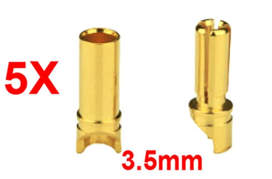 Plugs & Adapter | Accessories Amass Amass 3.5Mm Gold Plated Connectors ( Male + Female ) 5 Pairs