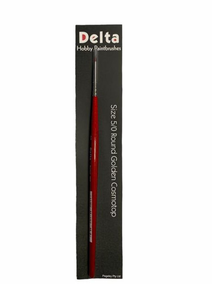 Delta Brushes | Accessories Delta Delta Paintbrush Size 5/0 Round Golden Cosmotop