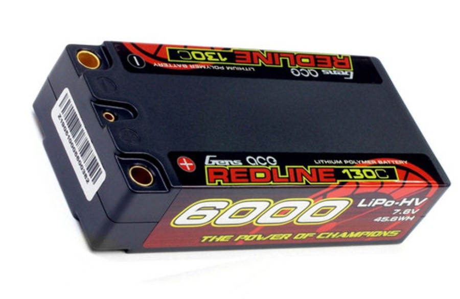 Lithium Polymer Batteries | Batt/Charger Gens Ace Gens Ace Redline Hv 6000Mah 7.6V 130C Shorty Lipo Battery 5Mm Bullet 220G