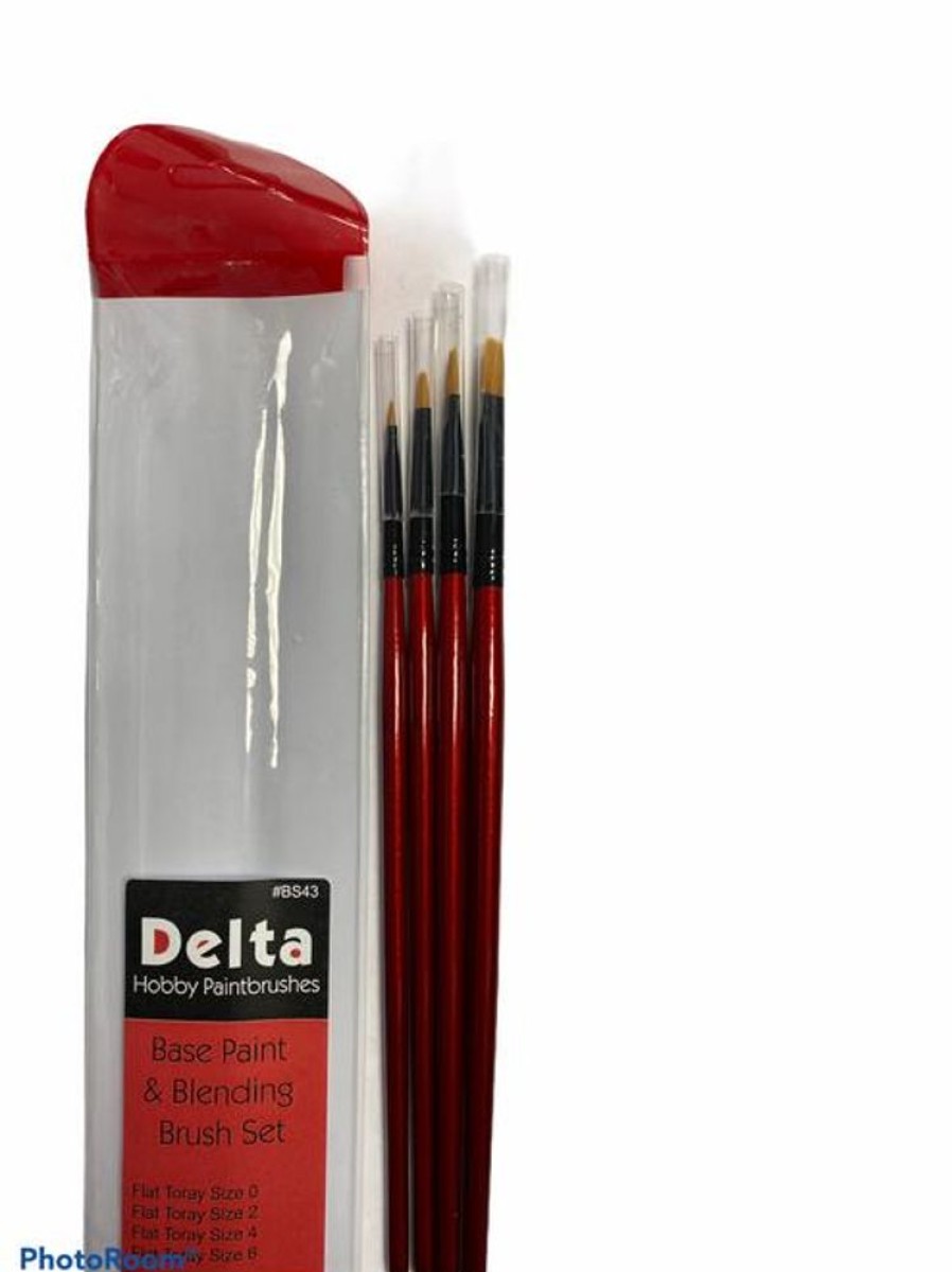 Delta Brushes | Accessories Delta Delta Base Paint & Blending Brush Set W/ Vinyl Storage Pouch