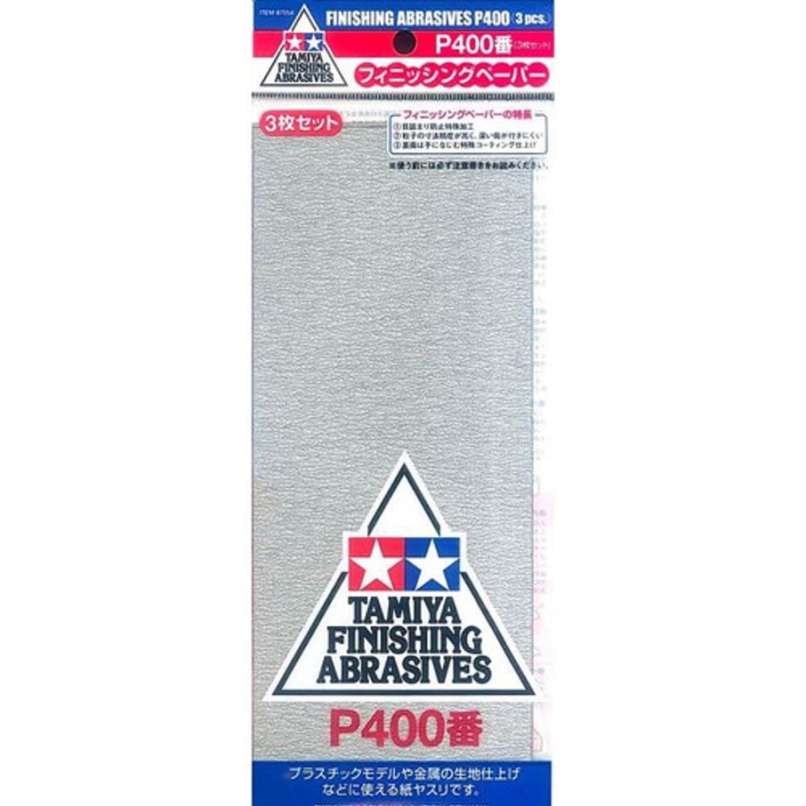 Tamiya Tools | Accessories Tamiya Tamiya - Finishing Abrasives P400 (3Pcs) [87054]