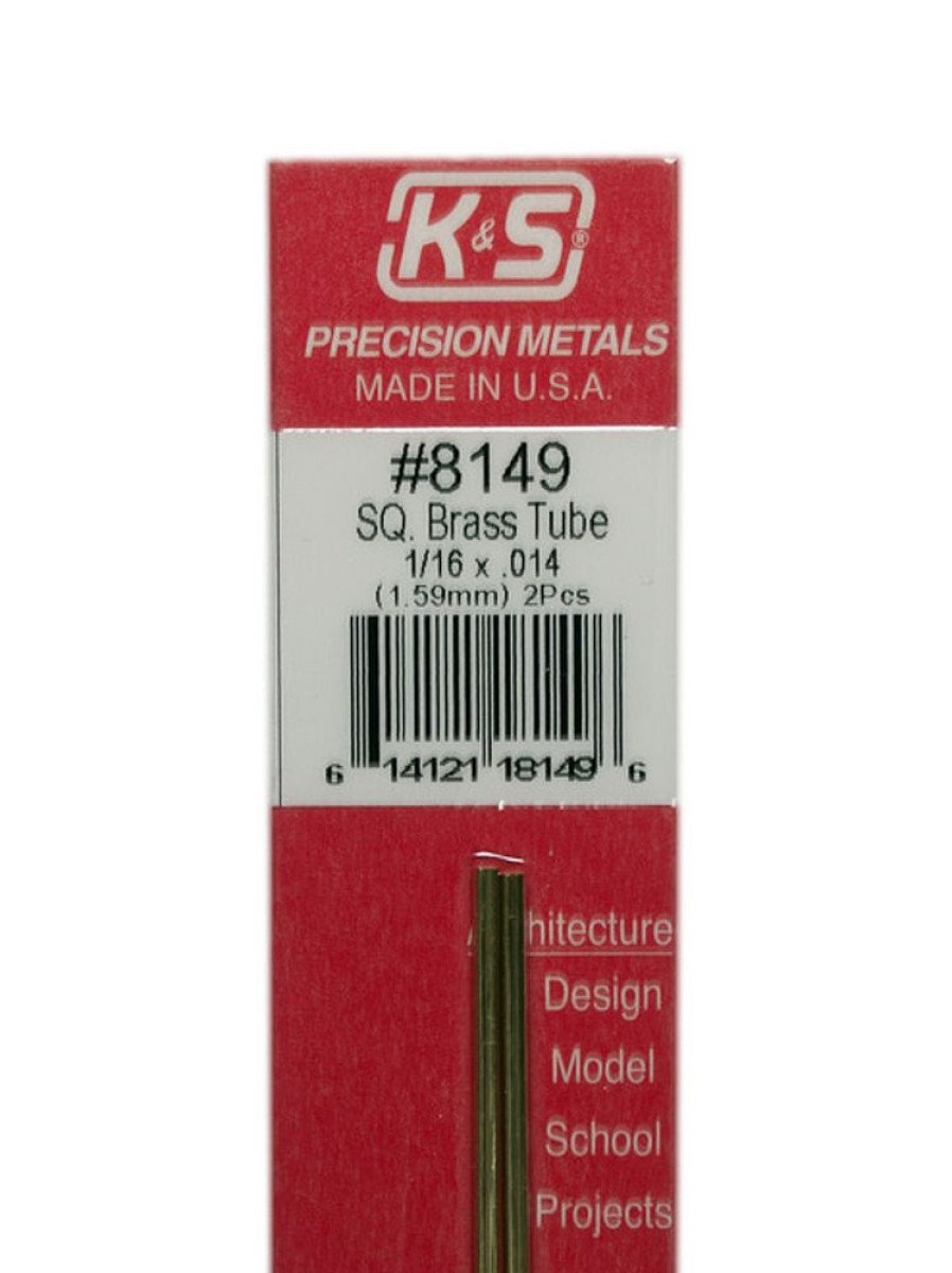 Brass | Accessories K&S K&S Brass Square Tube 1/16" X 12" #8149