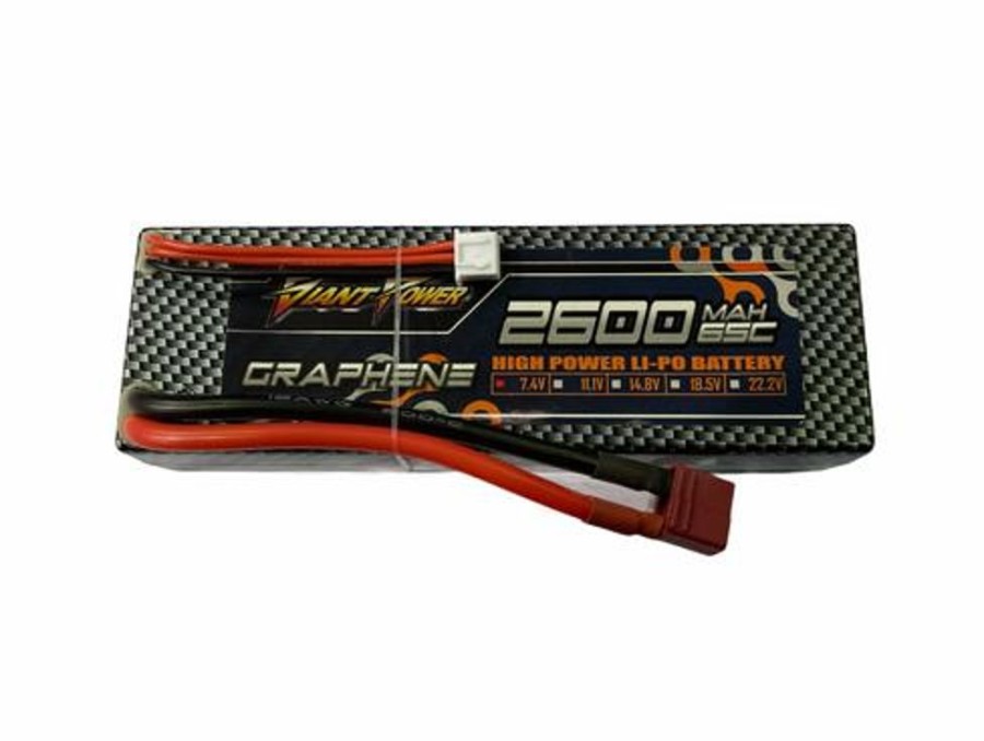 Lithium Polymer Batteries | Batt/Charger Giant Power Giant Power 2S 7.4V 2600Mah 65C Hardcase Li-Po W/ T-Plug