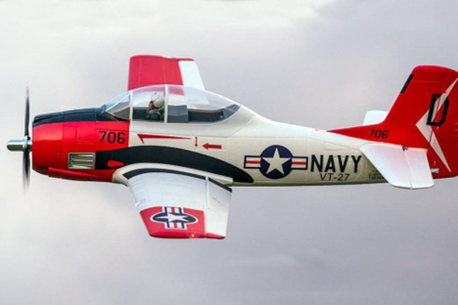 Planes FMS Fms T-28 Trojan V4 Red 1400Mm (55") Wingspan - Pnp