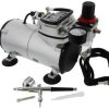 Paint Brushes, Airbrushes & Compressors | Accessories Feng Da Fengda - Ac-100 Standard Mini Compressor With Gravity Fed Airbrush