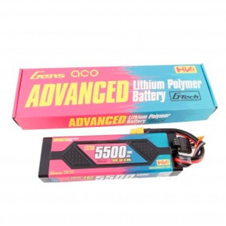 Lithium Polymer Batteries | Batt/Charger Gens Ace Gens Ace Advanced 5500Mah 7.6V 100C 2S1P Hardcase Lipo Battery Pack With Xt60