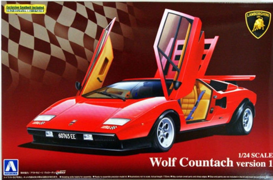 Cars | Model & Die-Cast Aoshima Aoshima Lamborghini Countach Wolf Countach Version 1 1/24 Scale Kit