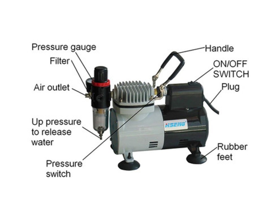 Paint Brushes, Airbrushes & Compressors | Accessories HaoSheng Haosheng Hs-Af18-2 Compressor Kit With Fan (No Tank)