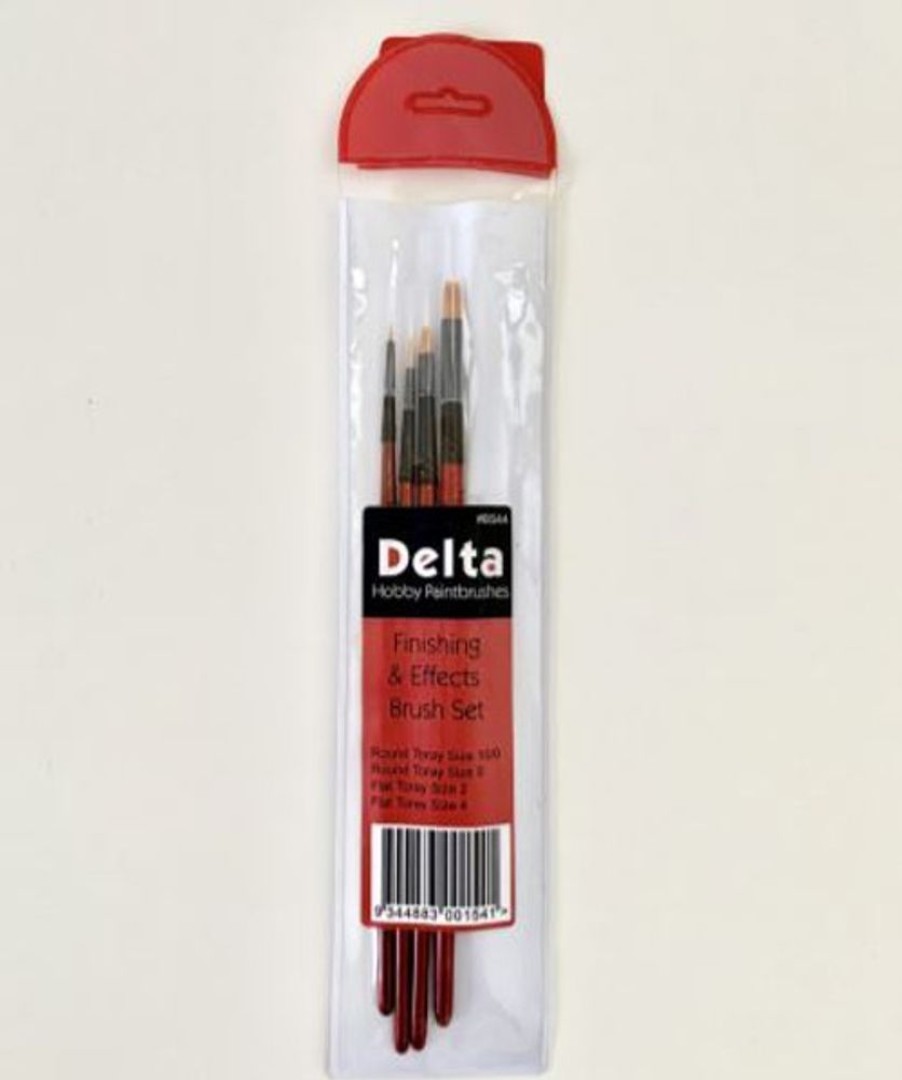 Delta Brushes | Accessories Delta Delta Modelling Finish & Effects Brush Set W/Vinyl Storage Pouch