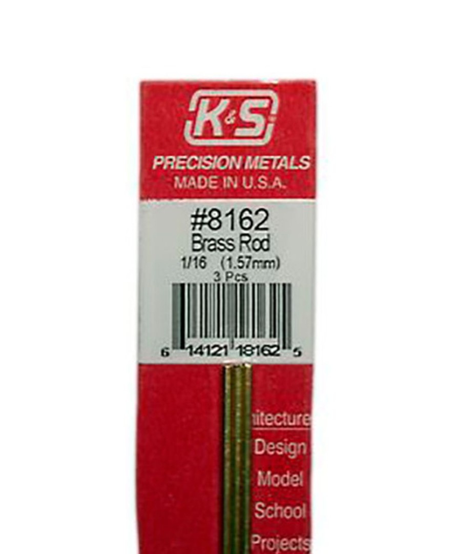 Brass | Accessories K&S K&S Brass Rod 1/16" X 12" #8162