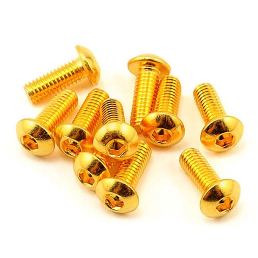 Accessories SPC M3 Button Head Screws In Gold (Pack Of 10)