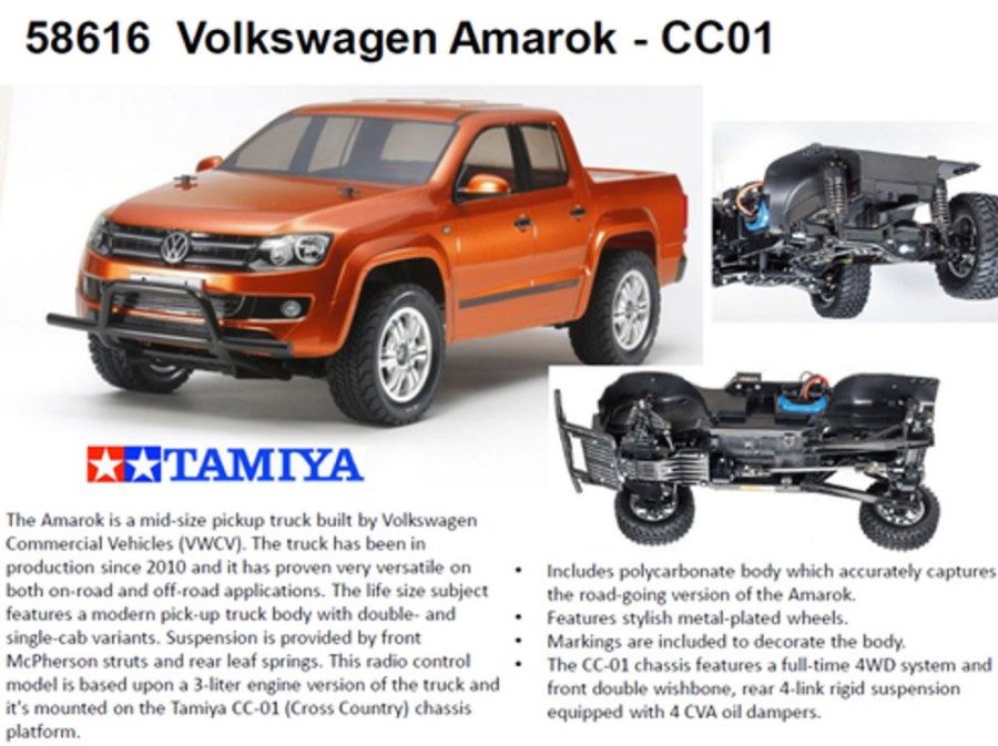 Off-Road | Cars/Tanks Tamiya Tamiya 58616 - 1/10 Rc Volkswagen Amarok (Cc-01) Rc Kit