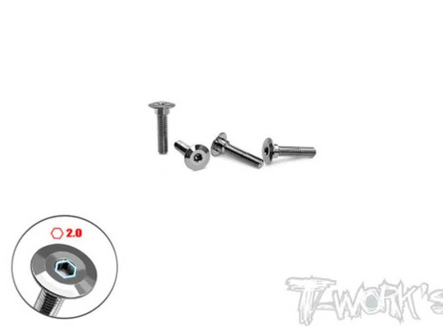 Servo Horn | Parts T-Works T-Works - 64 Titanium Servo Screw ( 3X12Mm ) 4Pcs