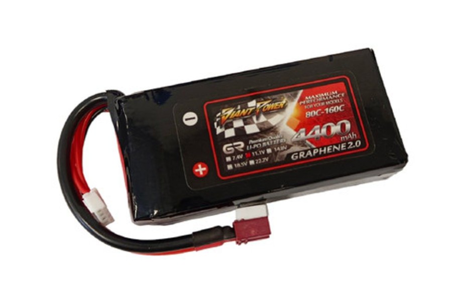 Lithium Polymer Batteries | Batt/Charger Giant Power Giant Power 3S 11.1V 4400Mah 80C Shorty Li-Po W/ T-Plug