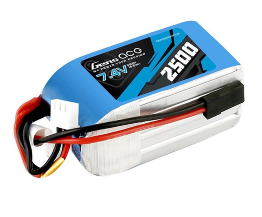 Lithium Polymer Batteries | Batt/Charger Gens Ace Gens Ace 2500Mah 2S 7.4V Hump Rx Pack W/Jr Plug For 1/8 Buggy