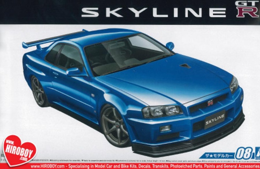 Cars | Model & Die-Cast Aoshima Aoshima - 1/24 The Model Car No.8 Nissan Bnr34 Skyline Gt-R V-Spec Ii '02