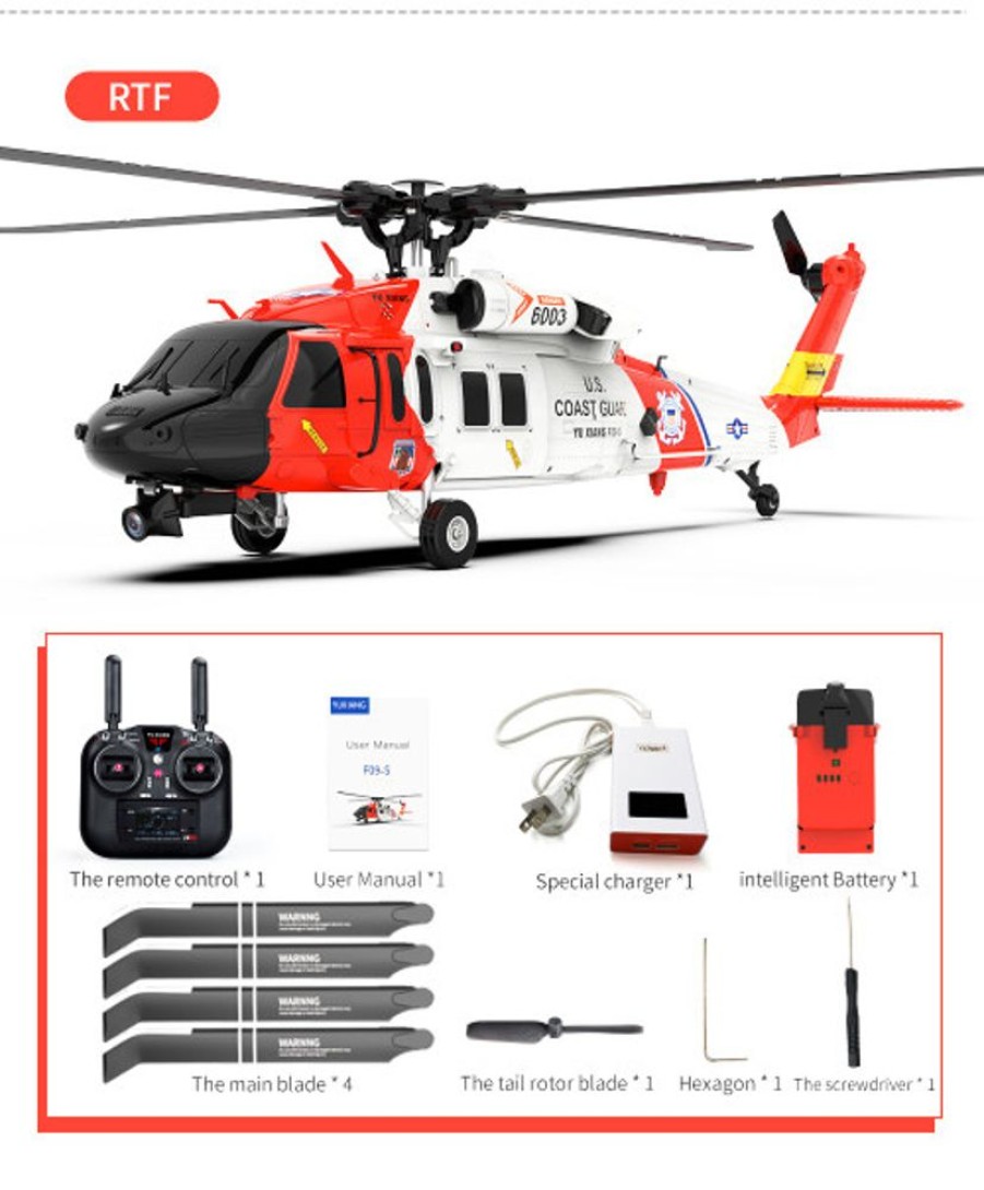 Drones/Helis Yuxiang Yuxiang - F09S Gps + Optical Flow Stabilization Fpv Coast Guard Uh60 Rc Helicopter