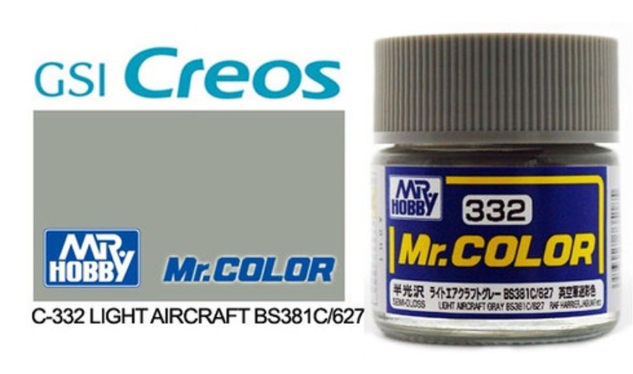 Mr. Hobby Paint | Accessories Mr Hobby Gunze - C332 Mr Ccolor Semi Gloss Light Aircraft Grey Bs381/C627